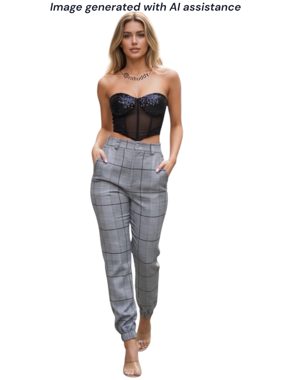 Meshki XS Cargo plaid check pants